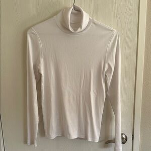 Everlane Ribbed White Turtleneck Top
